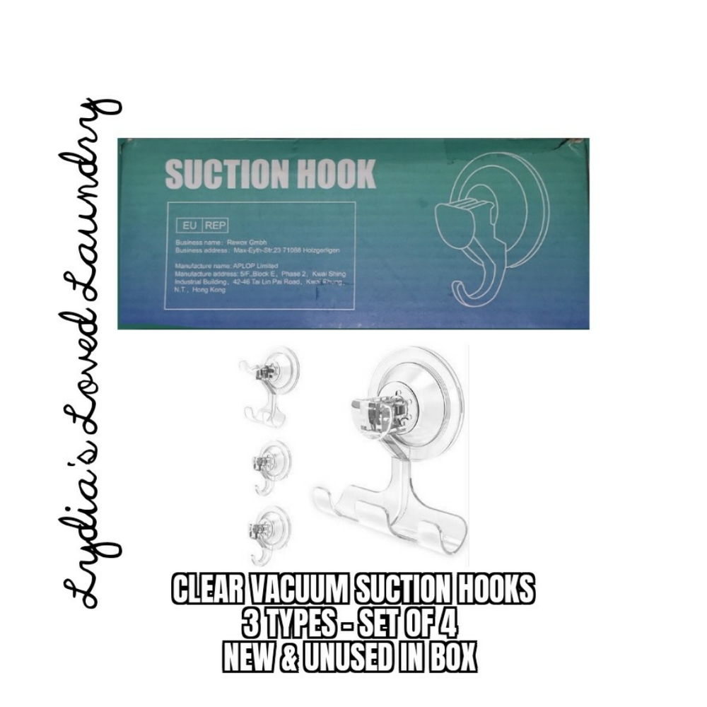 🌞 5/$20 Clear Suction Hooks -  Set Of 4 New